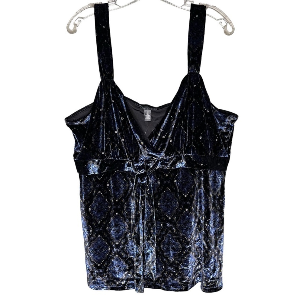 Apt. 9 Velour Navy front tie Dressy Cami